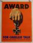 Preview: Award for Careless Talk original World War II US propaganda poster
