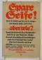 Preview: Spare Seife! originales deutsches 1. Weltkrieg Plakat