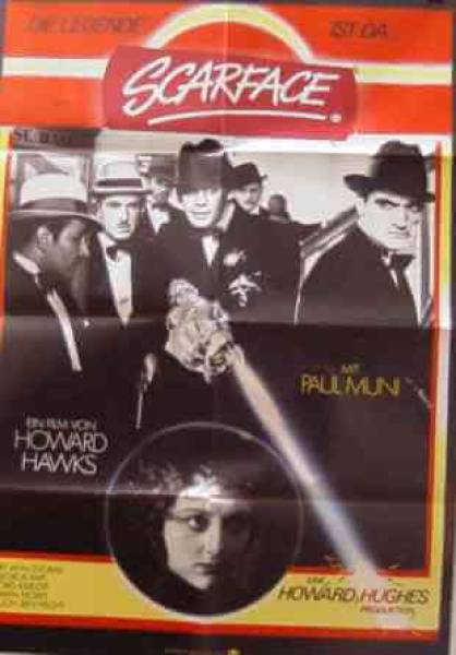 Scarface originales deutsches Filmplakat (R80s)