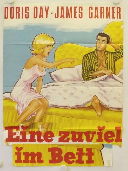 Eine zuviel im Bett originales deutsches Filmplakat-Fragment