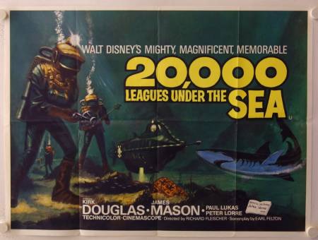 20000 Leagues under the Sea original release British Quad movie poster