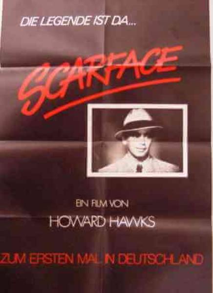 Scarface originales deutsches Filmplakat (R80s)