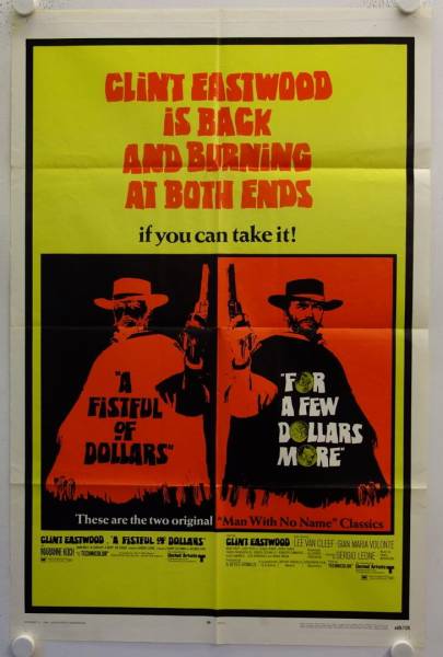 Für eine Handvoll Dollar / Für ein paar Dollar mehr originales US Filmplakat