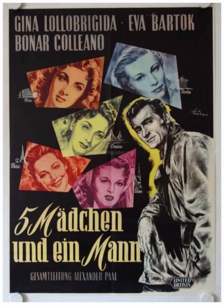 Fünf Mädchen und ein Mann originales deutsches Filmplakat