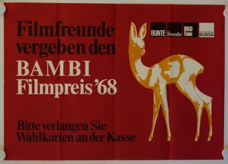 Bambi Filmpreis 1968 originales deutsches Filmplakat