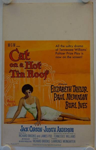 Cat on a Hot Tin Roof original release US Window Card movie poster