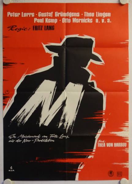 M - Eine Stadt sucht einen Moerder re-release german movie poster (R61)