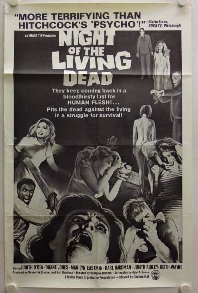 Night of the Living Dead original US Onesheet movie poster