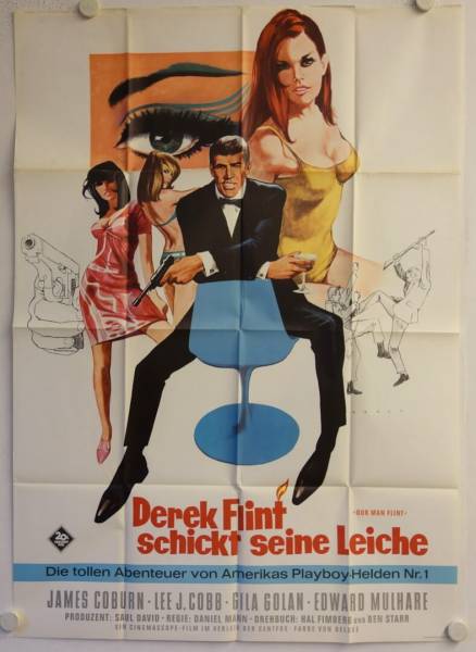 Derek Flint schickt seine Leiche originales deutsches A0-Filmplakat