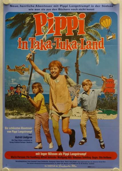 Pippi in the South Seas original release german movie poster