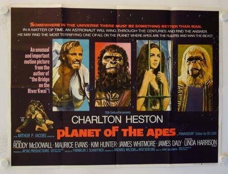 Planet of the Apes original release british quad movie poster