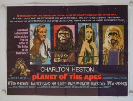 Planet of the Apes original release British Quad movie poster