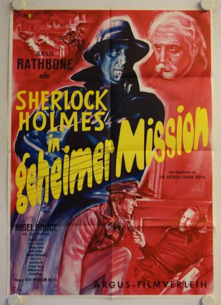 Sherlock Holmes in geheimer Mission originales deutsches Filmplakat