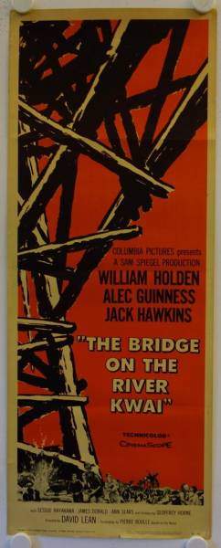 The Bridge on the River Kwai original release US Insert movie poster