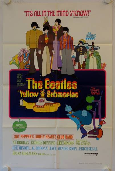 Yellow Submarine original release US Onesheet movie poster