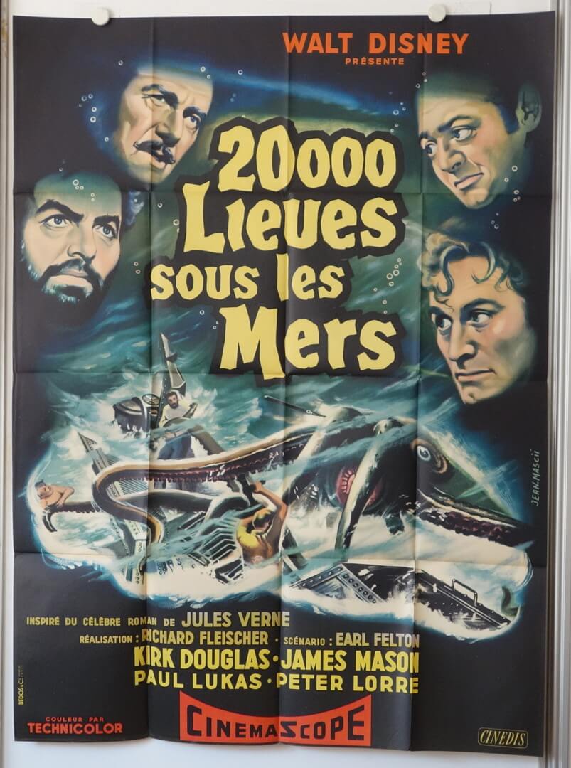 20000 Meilen unter dem Meer originales Filmplakat aus Frankreich