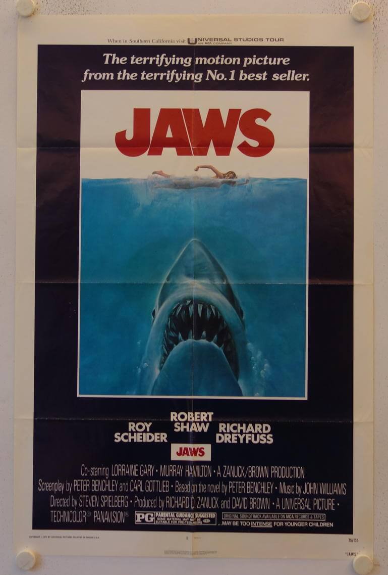 Jaws original release US Onesheet movie poster