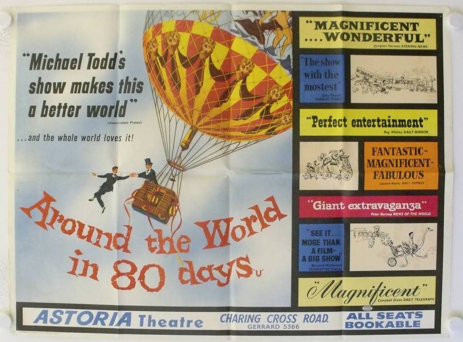 Around the World in 80 Days original release British Quad movie poster