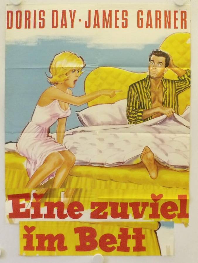 Eine zuviel im Bett originales deutsches Filmplakat-Fragment