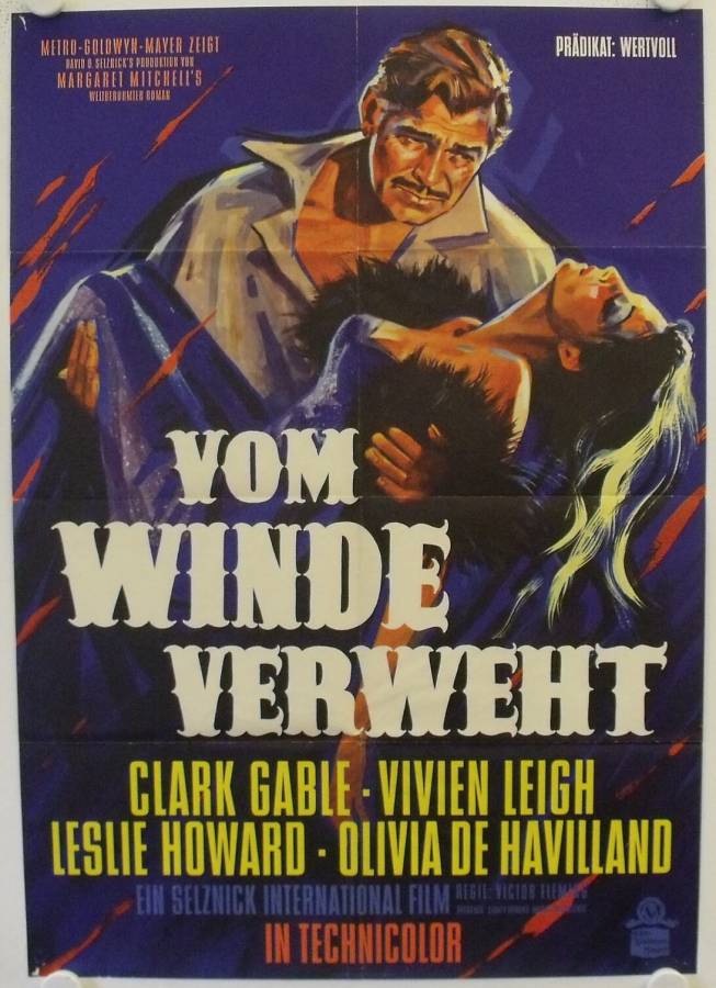 Vom Winde verweht originales deutsches Filmplakat