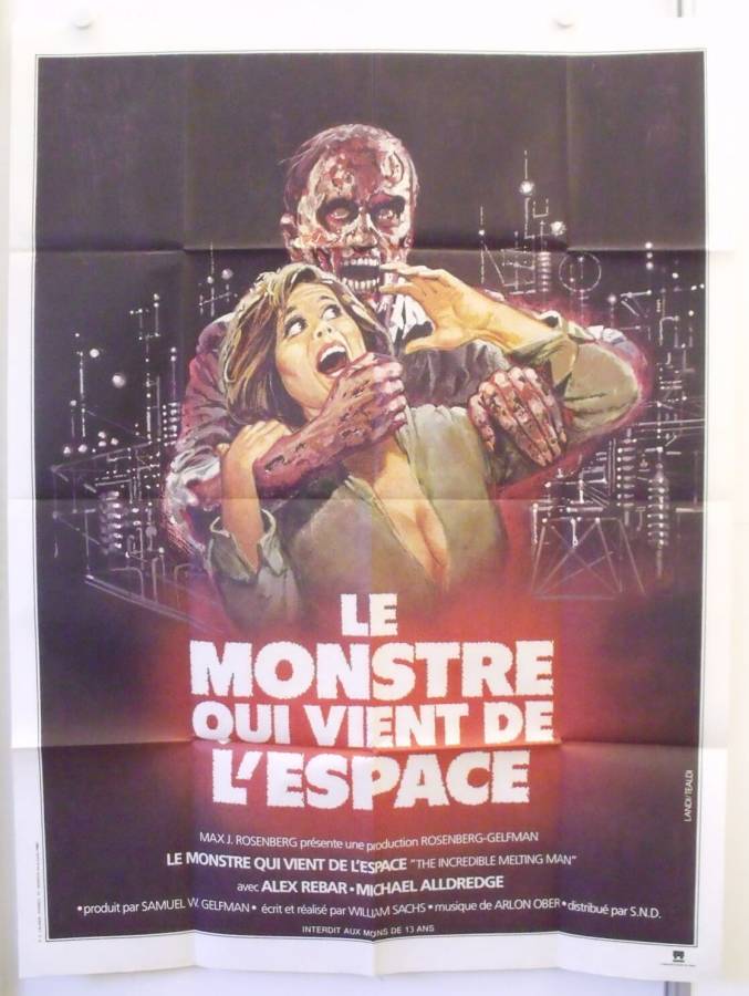 The Incredible Melting Man original release large french movie poster