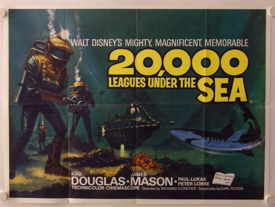 20000 Leagues under the Sea original release British Quad movie poster