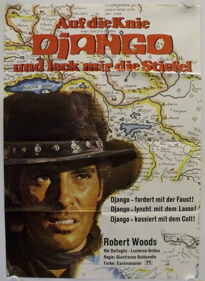 Auf die Knie Django und leck mir die Stiefel originales Filmplakat