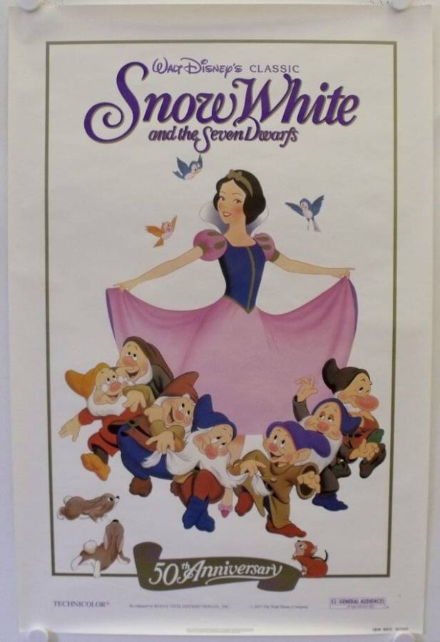 Schneewittchen und die sieben Zwerge originales US Onesheet Filmplakat (R87)