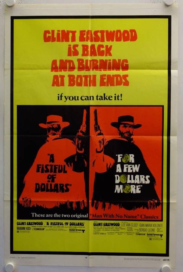Für eine Handvoll Dollar / Für ein paar Dollar mehr originales US Filmplakat