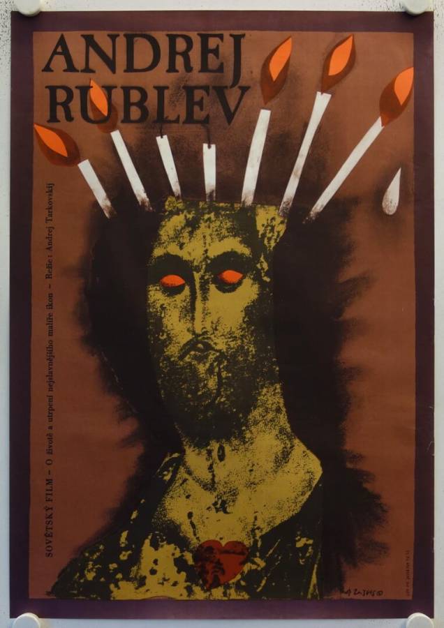 Andrej Rubljow originales Filmplakat aus Tschechien