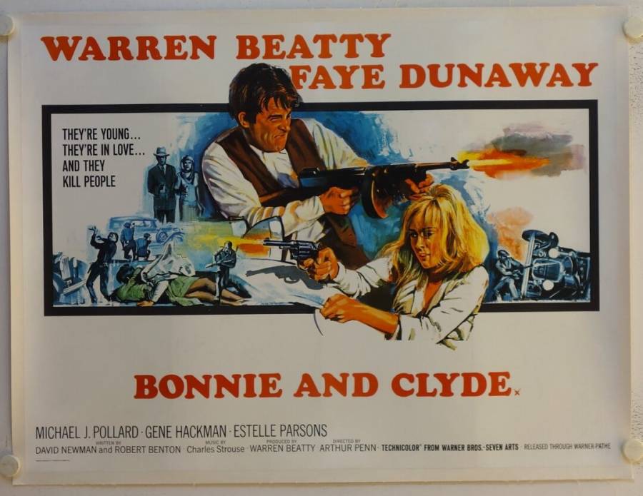 Bonnie and Clyde original release British Quad movie poster