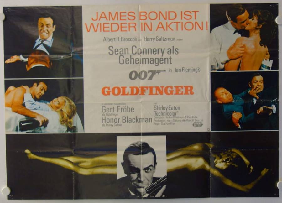 Goldfinger original release german double-panel movie poster