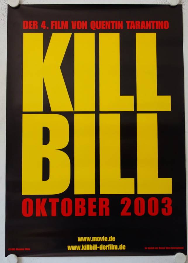 Kill Bill originales deutsches Teaser Filmplakat