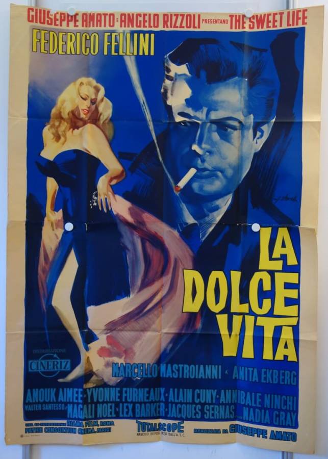 La Dolce Vita original release large italian movie poster