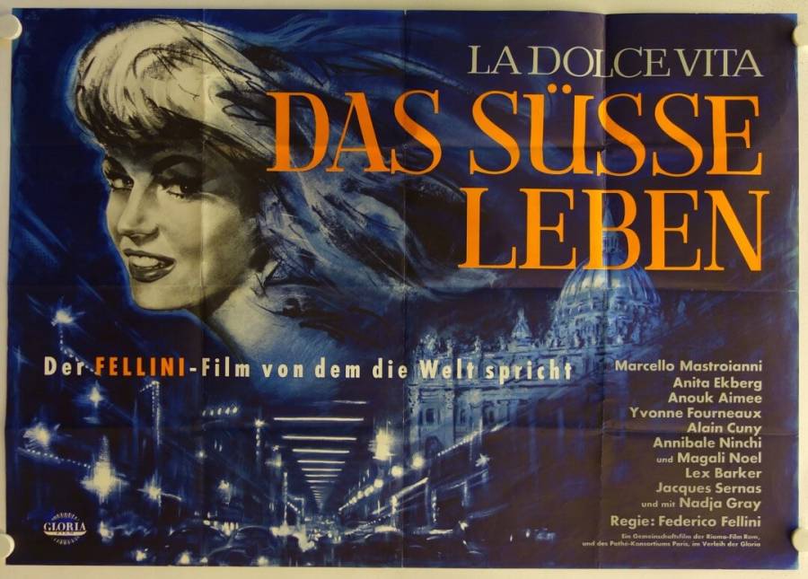 La Dolce Vita original release german double-panel movie poster