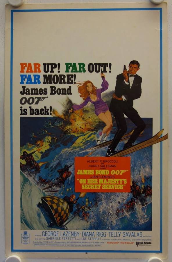 On Her Majesty's Secret Service original release US Window Card movie poster