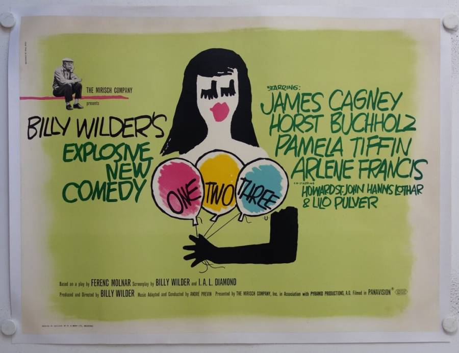 One Two Three original release British Quad movie poster