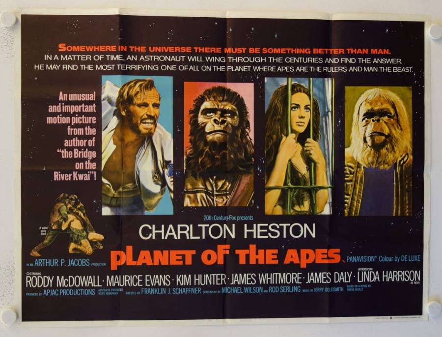 Planet of the Apes original release british quad movie poster