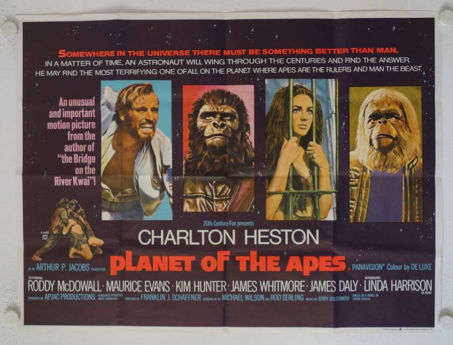 Planet of the Apes original release British Quad movie poster