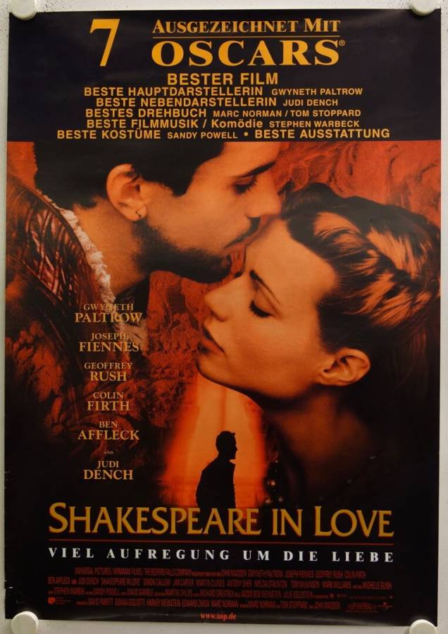 Shakespeare in Love original release german movie poster