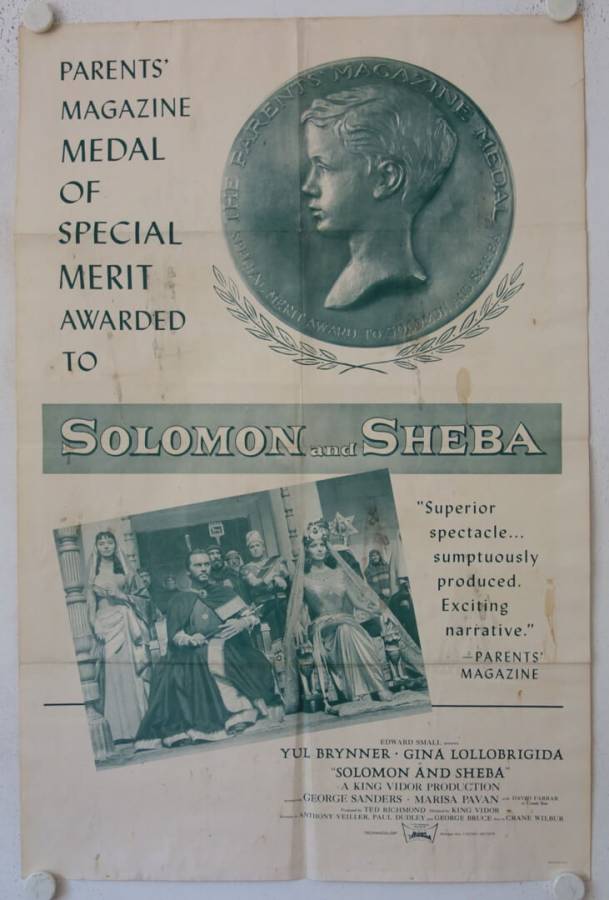 Solomon and Sheba original release US Onesheet movie poster