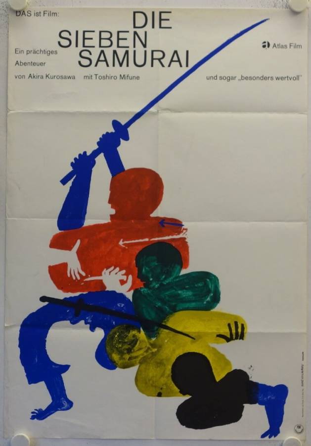 Die sieben Samurai originales deutsches Filmplakat