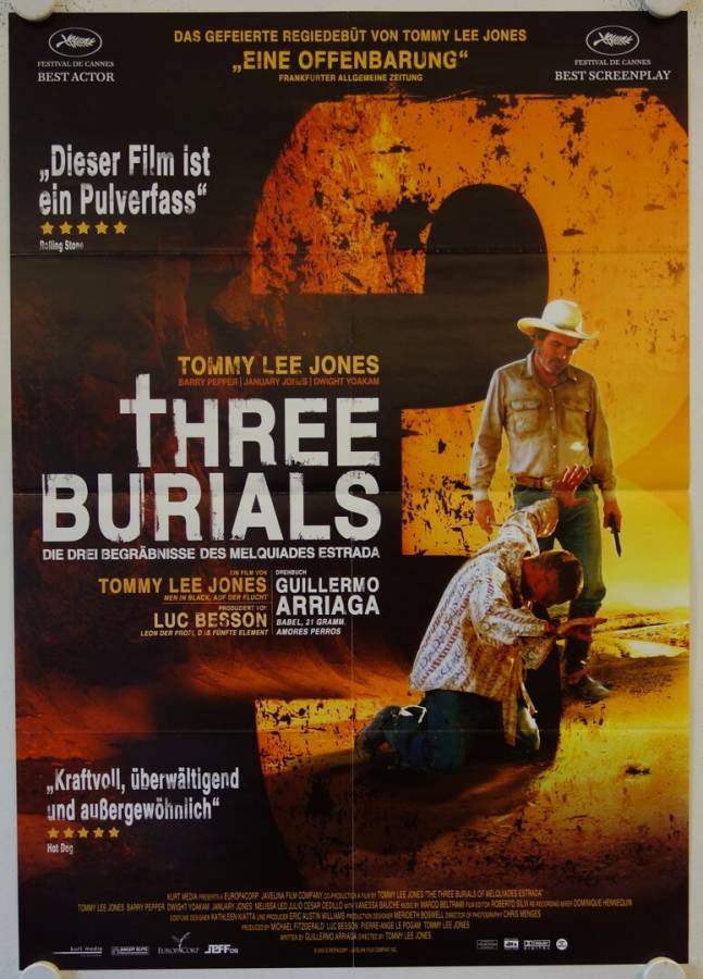 Three Burials originales deutsches Filmplakat