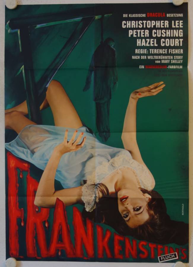The Curse of Frankenstein re-release german doublepanel movie poster